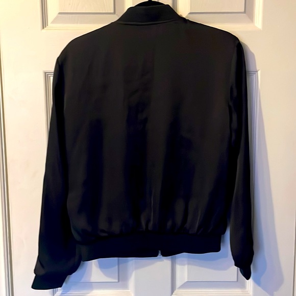 Romeo & Juliet silky black bomber jacket embroidered size S/M - Picture 6 of 9